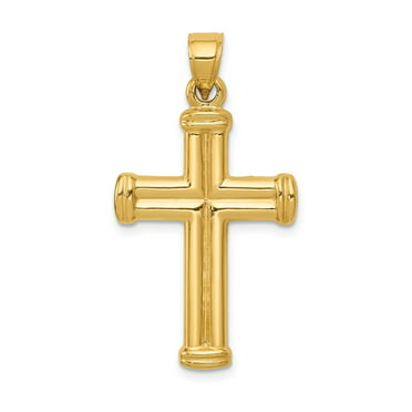 Mi Bautizo Cross Pendant Solid 14k White Gold Religious Baptism Charm Design Genuine 20 x 11 mm 